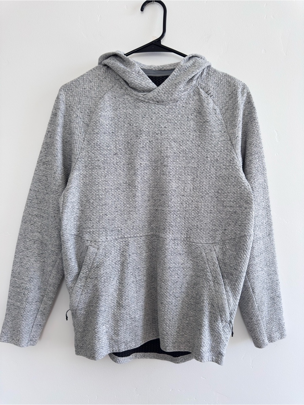 Lululemon At Ease Hoodie Men’s XS Heathered Melody Light Grey Black Textured